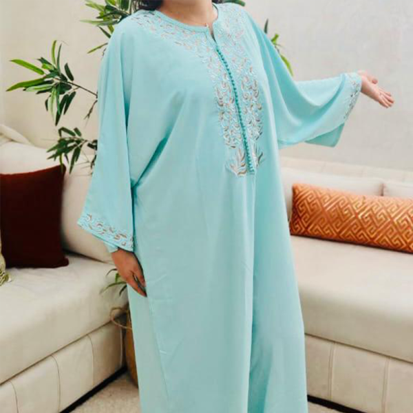 caftan femme bleu ciel