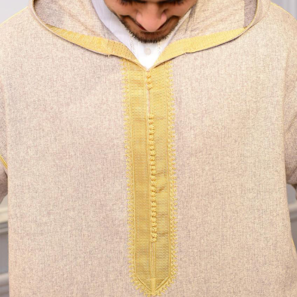 Djlaba pour hommes dorée-beige